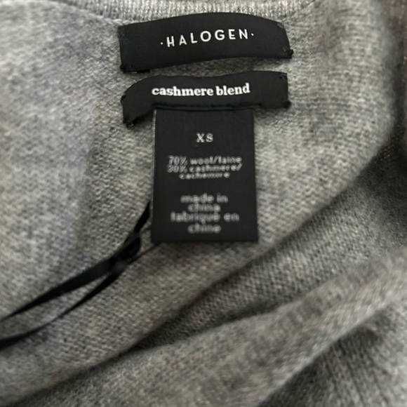 Grey Halogen cashmere blend long sweater. Split sides. Never worn with tags. XS. - Picture 2 of 2